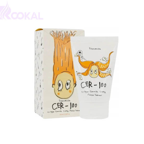 ماسک ترمیم کننده مو Elizavecca، مدل CER-100، حاوی کلاژن و سرامید، احیا کننده مو